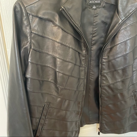 Saks Fifth Avenue Black Leather Jacket XL - Picture 8 of 8